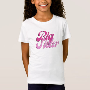 Camiseta Irmã Grande Sis Correspondendo Irmã Pequena Retro 