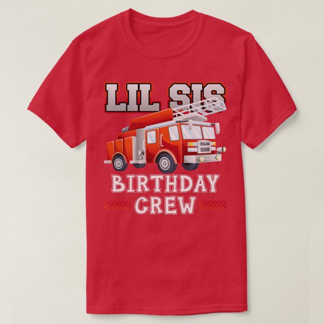 Camiseta Irmã Irmã Aniversário Bombeiros (Frente do Design)