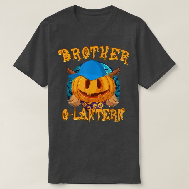 Camiseta Irmã Irmã Halloween Costume Jack O Lanterna Pu (Frente do Design)