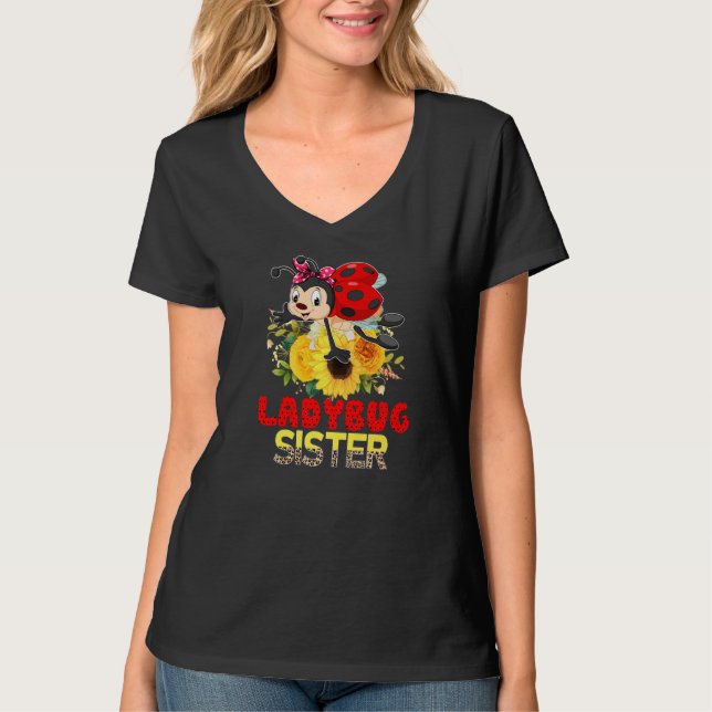 Camiseta Irmã Ladybug Leopard Floral Ladybug Irmã Ortoada (Frente)