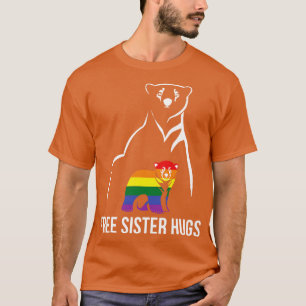 Camiseta Irmã Livre Abraça Orgulho gay LGBT Mulheres Arco-Í