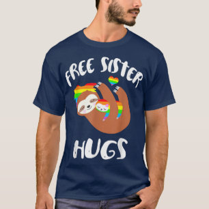 Camiseta Irmã Livre Abraça Orgulho gay LGBT Rainbow Fla