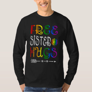 Camiseta Irmã Livre Abraça Orgulho Lgbt Espuma de Girassol