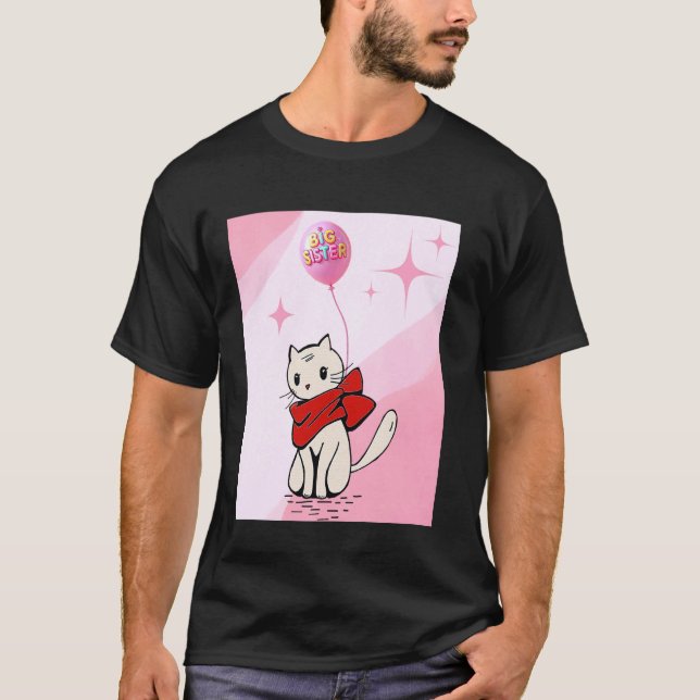 Camiseta Irmã Mais Velha Anúncio de Irmã Design de (Frente)