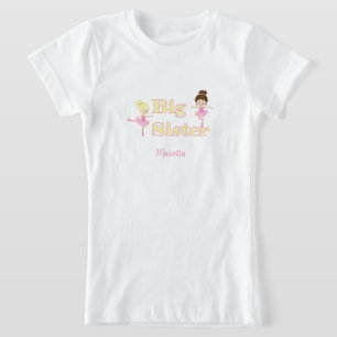 Camiseta Irmã Mais Velha Bailarina Irmão Personalizado