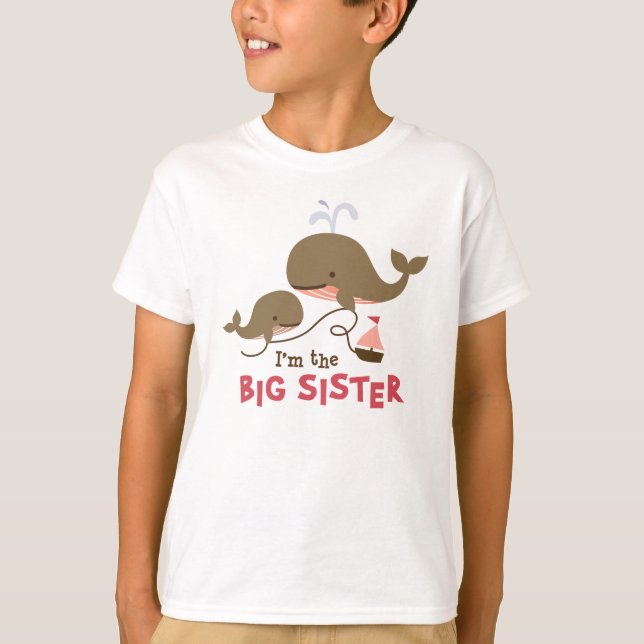 Camiseta Irmã mais velha - baleia da modificação (Frente)