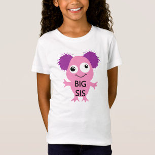 Camiseta Irmã mais velha cor-de-rosa do monstro