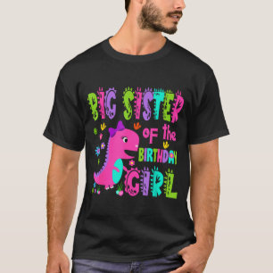 Camiseta Irmã mais velha da aniversariante saurus rex
