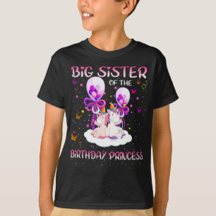 Camiseta irmã mais velha da princesa de aniversário