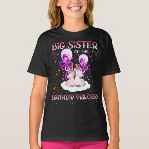 Camiseta irmã mais velha da princesa de aniversário
