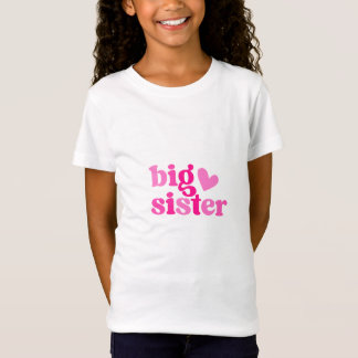 Camiseta Irmã Mais Velha Design Cor-de-Rosa Fofo | Novo Pre