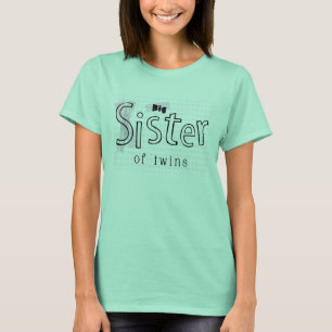 Camiseta Irmã mais velha do T do adulto dos gêmeos