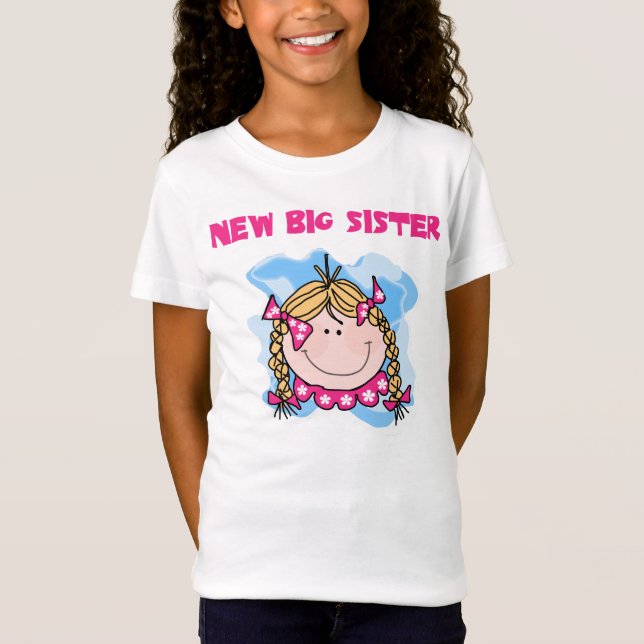 Camiseta Irmã mais velha nova da menina loura (Frente)