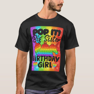 Camiseta Irmã Mais Velha Pop It Garota de Aniversário Fidge