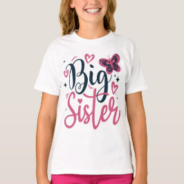 Camiseta Irmã Mais Velha Promovida a Irmã Mais Velha menina