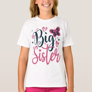 Camiseta Irmã Mais Velha Promovida a Irmã Mais Velha menina