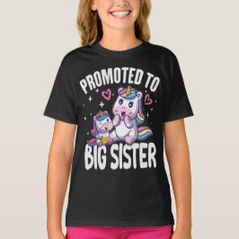 Camiseta Irmã Mais Velha Unicórnio Promovida ao Anúncio de