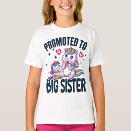 Camiseta Irmã Mais Velha Unicórnio Promovida ao Anúncio de