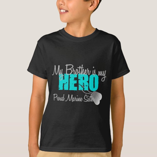 Camiseta Irmã marinha - o irmão é meu herói (Frente)