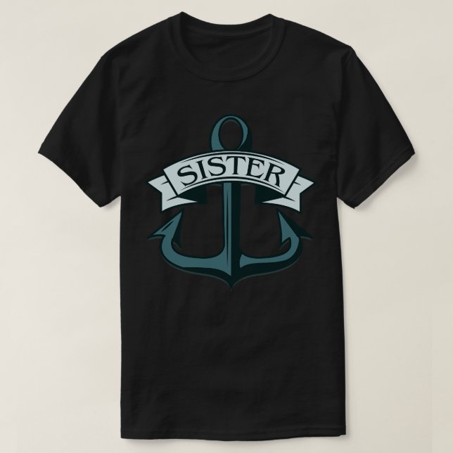 Camiseta Irmã Navio Anchor (Frente do Design)