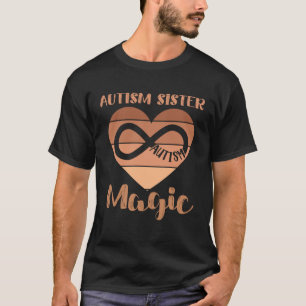 Camiseta Irmã Negra Autismo Meu Irmão Tem Autismo Magia