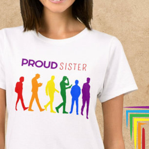 Camiseta Irmã Orgulho gay Male Silhouettes Orgulhosa