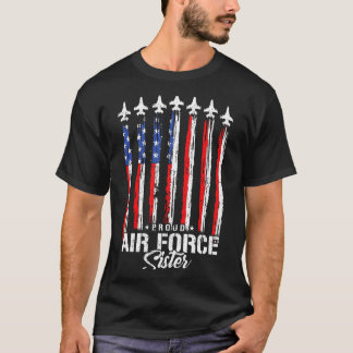 Camiseta Irmã orgulhosa da força aérea bandeira EUA família