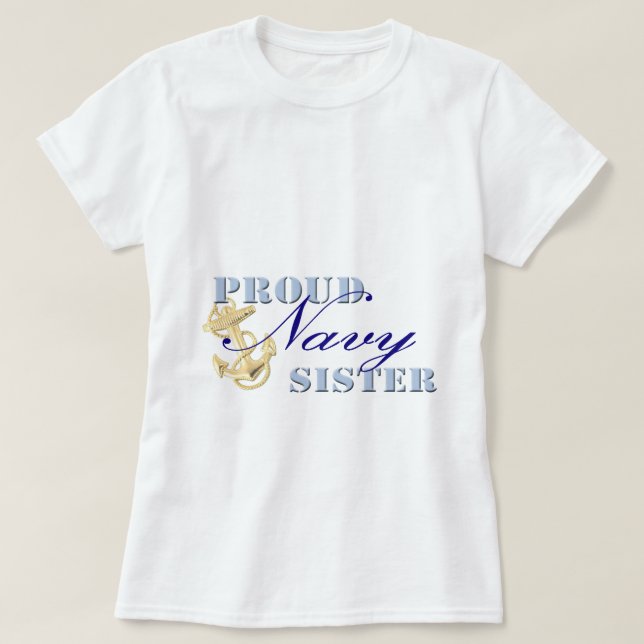 Camiseta Irmã Orgulhosa da Marinha (Frente do Design)