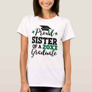 Camiseta Irmã Orgulhosa de um boné negro-formando 2022