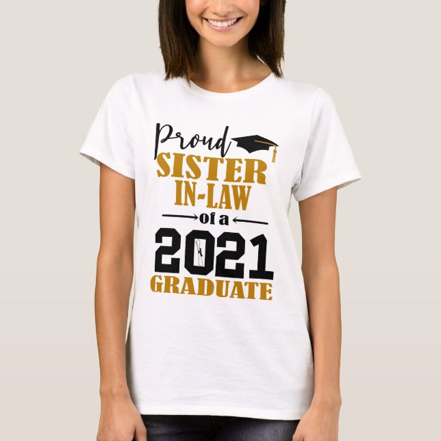Camiseta Irmã Orgulhosa de um Formando de 2021 (Frente)