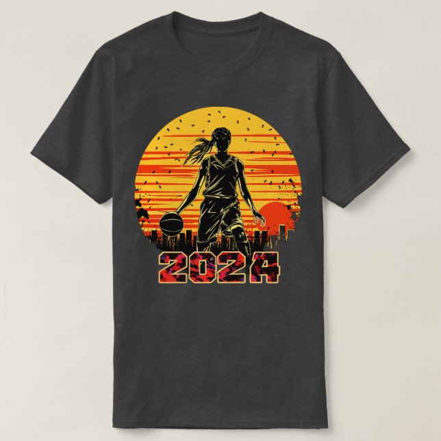 Camiseta Irmã Orgulhosa de um Formando de basquete de 2024 (Frente do Design)