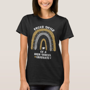 Camiseta Irmã Orgulhosa De Um Formando Segundo grau Arco-Ír