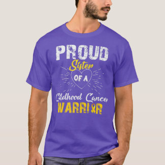 Camiseta Irmã Orgulhosa De Um Guerreiro Cancer De Infância 