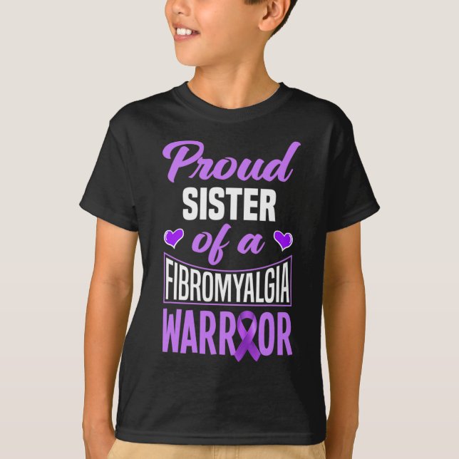 Camiseta Irmã Orgulhosa De Um Guerreiro De Fibromialgia (Frente)