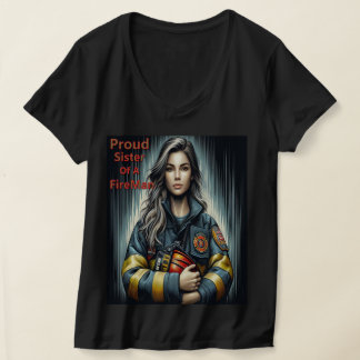 Camiseta Irmã Orgulhosa De Uma Ciência De Combate A Incêndi