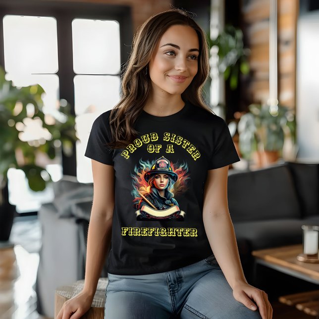 Camiseta Irmã Orgulhosa De Uma Determinação Do FireFighter (Criador carregado)