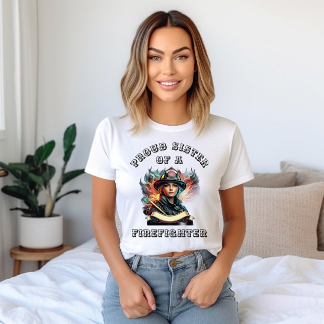 Camiseta Irmã Orgulhosa De Uma Imaginação De Bombeiro W (Criador carregado)