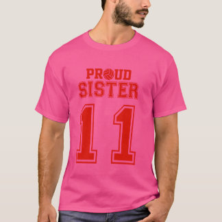 Camiseta Irmã Orgulhosa de Voleibol Número 11 R