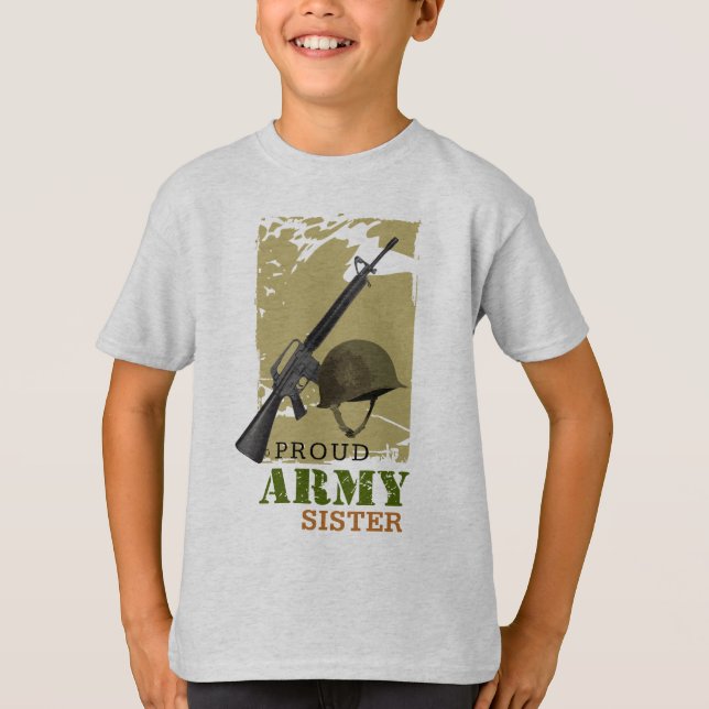 Camiseta Irmã orgulhosa do exército (Frente)