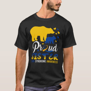 Camiseta Irmã Orgulhosa Família Urso Correspondente Síndrom