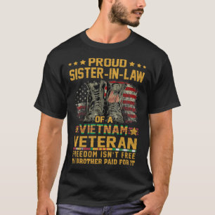 Camiseta Irmã Orgulhosa Na Lei De Um Patriótico Veterano Vi