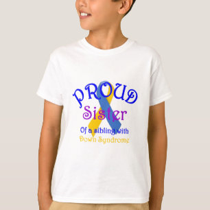 Camiseta Irmã orgulhosa para baixo do irmão de Symdrome