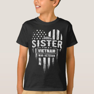 Camiseta Irmã Orgulhosa Vietnã Vet Irmão Veteranos Dia Amer