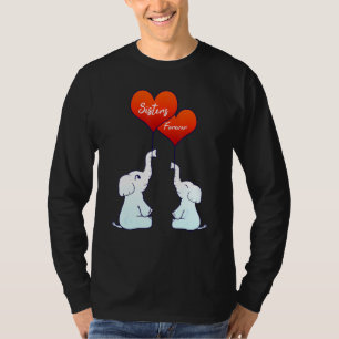 Camiseta Irmã para sempre Elefantes Heart Lov