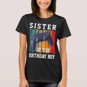 Camiseta irmã personalizada do jogador de vídeos do anivers