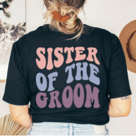 Camiseta Irmã Retroativa Personalizada da Festa de casament