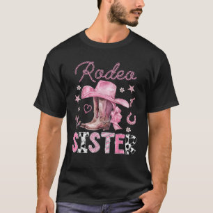 Camiseta Irmã Rodeio Rosa Boots Coquette CowGirl 1Rua Birth