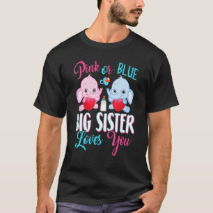 Camiseta Irmã Rosa Ou Azul Grande Te Ama Elefantes Bebê G
