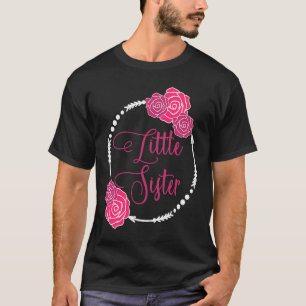 Camiseta Irmã Rosa Rosas Lil Sis Pequena Irmã Mod