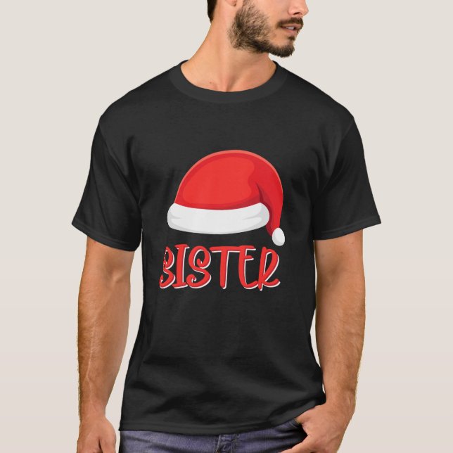 Camiseta Irmã Santa Hat Matando Família Irmã de Natal (Frente)